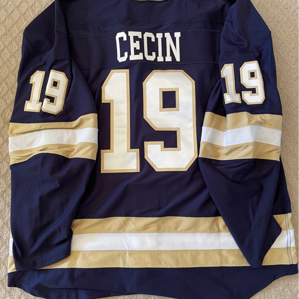 Under armour notre dame authentic hockey jersey #19 Cecin - Picture 2 of 2